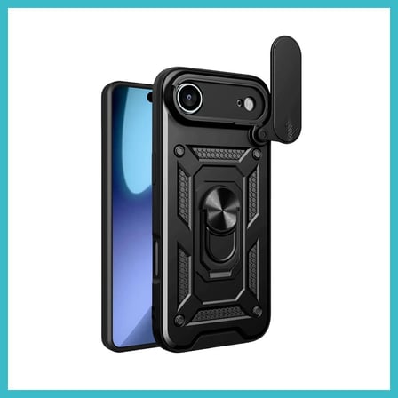 DEFNE STORE iPhone 17 Air Uyumlu Pars Lens Yüzüklü Silikon - Siyah DFNBEZ