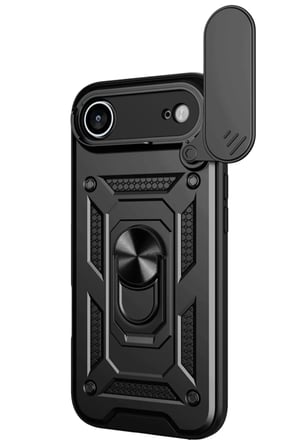 DEFNE STORE iPhone 17 Air Uyumlu Pars Lens Yüzüklü Silikon - Siyah DFNBEZ