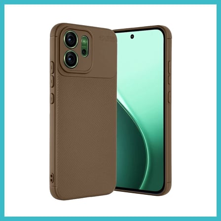 Defne Store Reno 14 Uyumlu Auto Focus Karbon Kapak - Kahverengi Dfnbez