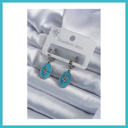 DEFNE STORE 316L Çelik Gümüş Renk Oval Mavi Taşlı Yılan Figür Kadın Küpe DFNBEZ