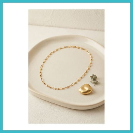 DEFNE STORE CM Top ve Halka Zincir Model 50 cm Gold Renk Kadın Kolye DFNBEZ