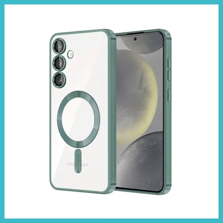 DEFNE STORE Samsung Galaxy A35 5G Uyumlu Kross Magneticsafe Kapak - Koyu Yeşil DFNBEZ