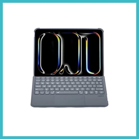 DEFNE STORE T5510D iPad Pro 13 (2024) Kılıf Palermo Ledli Klavyeli Standlı Tablet Kılıfı - Siyah DFNBEZ