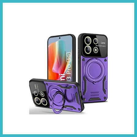 DEFNE STORE Redmi Note 13 Pro 4G Uyumlu Kılıf Joy Lens Standlı Kapak - Mor DFNBEZ