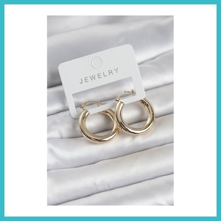 DEFNE STORE Gold Renk Pirinç Halka 25 mm Kadın Küpe DFNBEZ