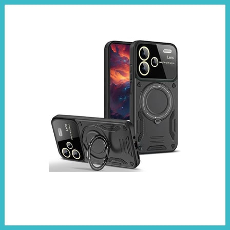 DEFNE STORE Redmi Note 13 Pro Plus Joy Lens Standlı Kapak - Siyah DFNBEZ