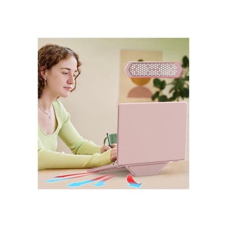 DEFNE STORE Macbook Air 15 2024 Macbook Deri Kapak - Pembe DFNBEZ