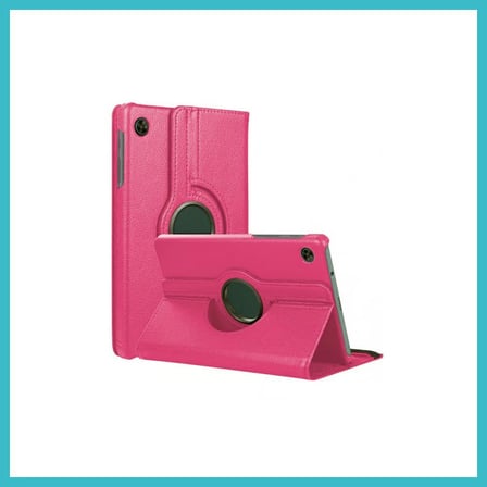 DEFNE STORE Galaxy Tab A11 360 Tablet Deri Kılıf - Pembe DFNBEZ