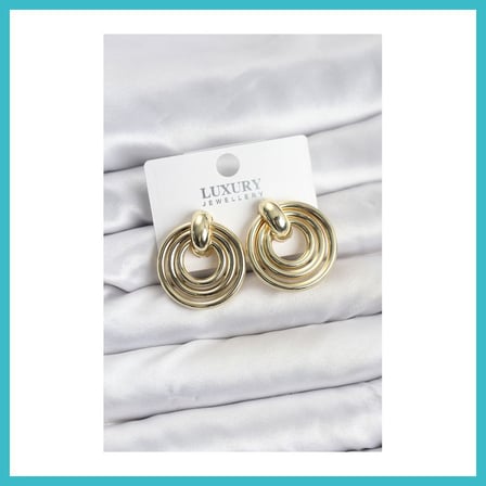 DEFNE STORE Gold Renk Pirinç Vintage Kadın Küpe DFNBEZ