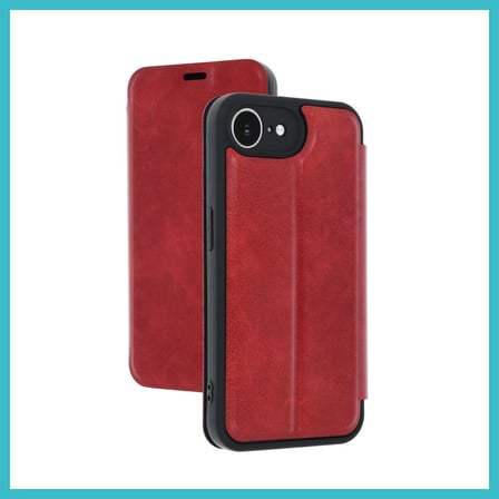 DEFNE STORE iPhone 16E Uyumlu Kılıf Flip Cover - Kırmızı DFNBEZ