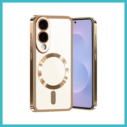 DEFNE STORE Samsung Galaxy S25 Uyumlu Edge Kross Magneticsafe Kapak - Çöl Titanyum DFNBEZ