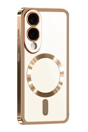 DEFNE STORE Samsung Galaxy S25 Uyumlu Edge Kross Magneticsafe Kapak - Çöl Titanyum DFNBEZ
