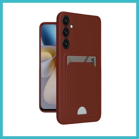 DEFNE STORE Samsung Galaxy A16 5G Uyumlu Kılıf Kelvin Kartvizitli Silikon - Bordo DFNBEZ