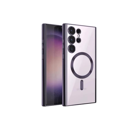 DEFNE STORE Samsung Galaxy S24 Ultra Uyumlu Kılıf Kross Magneticsafe Kapak - Mor DFNBEZ