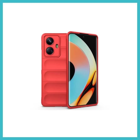 DEFNE STORE Realme 10 Pro 5G Uyumlu Kılıf Optimum Silikon - Kırmızı DFNBEZ