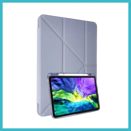 DEFNE STORE iPad Air 4 10.9 Kılıf Kalemlikli Mars Tablet Kılıfı - Lila DFNBEZ