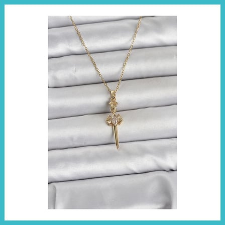 DEFNE STORE 316L Çelik Zincir Gold Renk Kılıç Model Kadın Kolye DFNBEZ