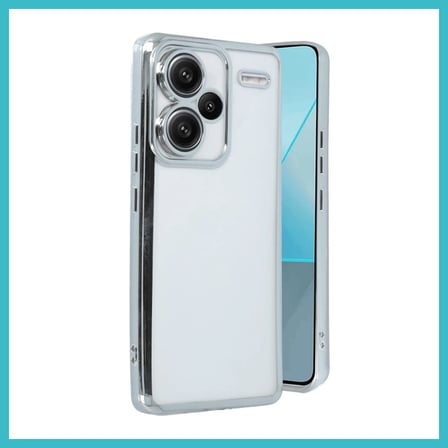 DEFNE STORE Redmi Note 13 Pro Plus Uyumlu Kılıf Lensli Silikon - Gümüş DFNBEZ