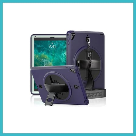 DEFNE STORE iPad 5 Air 9.7 Kılıf Strap-C Otterbox Tablet Kapak - Lacivert DFNBEZ