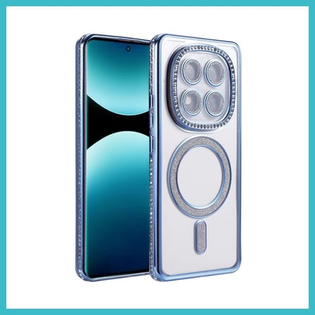 DEFNE STORE Redmi Note 15 Pro Plus 5G Uyumlu Joke Simli Magneticsafe Kılıf - Mavi DFNBEZ