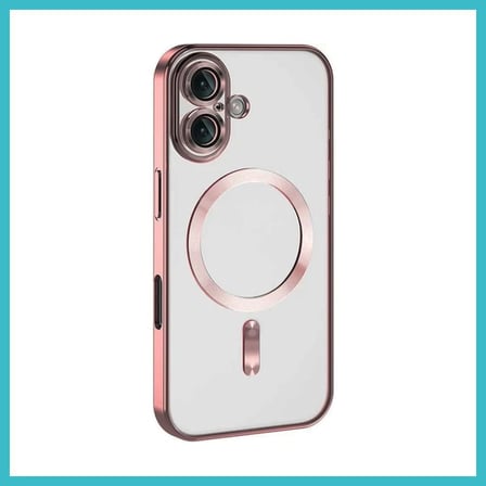 DEFNE STORE iPhone 16 Uyumlu Kılıf Kross Magneticsafe Kapak - Pembe DFNBEZ
