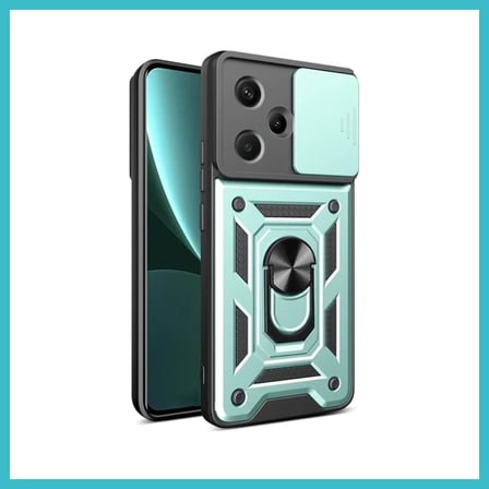 DEFNE STORE Redmi Note 13 Pro Plus Uyumlu Kılıf Pars Lens Yüzüklü Silikon - Yeşil DFNBEZ