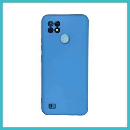 DEFNE STORE Realme C21 Uyumlu Kılıf Nano içi Kadife Silikon - Mavi DFNBEZ