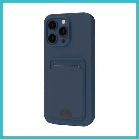DEFNE STORE iPhone 16 Plus Uyumlu Kılıf Kelvin Kartvizitli Silikon - Lacivert DFNBEZ