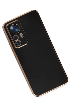 DEFNE STORE Mi 12T Pro Uyumlu Kılıf Volet Silikon - Siyah DFNBEZ