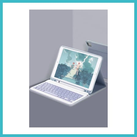 DEFNE STORE iPad 10.2 (9.nesil) Kılıf KC01 Smart Klavyeli Tablet Kılıfı - Lacivert DFNBEZ
