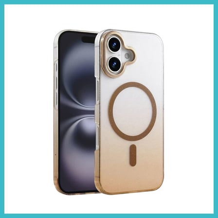 DEFNE STORE iPhone 16 Uyumlu Glossy Magsafe Kapak - Çöl Titanyum DFNBEZ