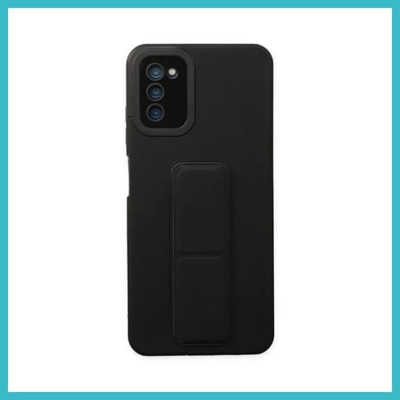 DEFNE STORE Samsung Galaxy A03S Uyumlu Kılıf Mega Standlı Silikon - Siyah DFNBEZ