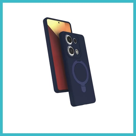 DEFNE STORE Redmi Note 13 Pro 4G Uyumlu Regal Magsafe Standlı Kapak - Lacivert DFNBEZ