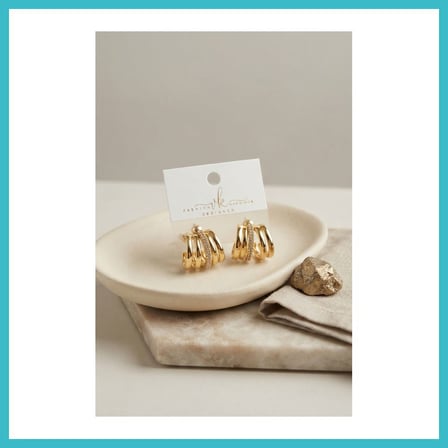 DEFNE STORE Gold Renk Pirinç Kafes Model Halka Küpe DFNBEZ