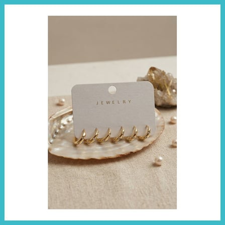 DEFNE STORE Gold Renk Pirinç Zirkon Taşlı Halka Model 6'lı Kadın Küpe Seti DFNBEZ
