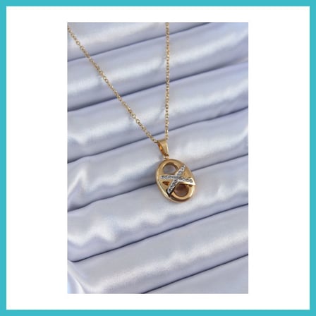 DEFNE STORE 316L Çelik Gold Renk Zirkon Taşlı Kadın Kolye DFNBEZ