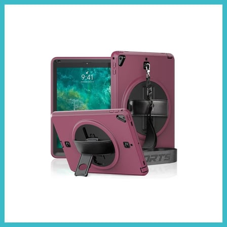 DEFNE STORE iPad 5 Air 9.7 Kılıf Strap-C Otterbox Tablet Kapak - Mürdüm DFNBEZ