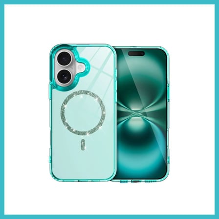 DEFNE STORE iPhone 16 Plus Uyumlu Live Diamond Magsafe Kapak - Yeşil DFNBEZ