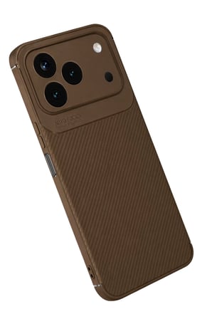 Defne Store Tecno Spark 50 4G Uyumlu Auto Focus Karbon Kapak - Kahverengi Dfnbez