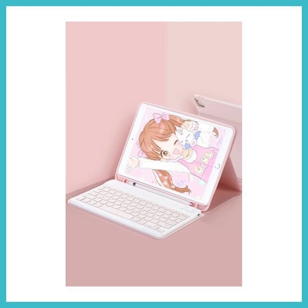 DEFNE STORE Samsung Galaxy X730 Tab S11 Kılıf KC01 Smart Klavyeli Tablet Kılıfı - Pembe DFNBEZ