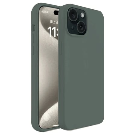 DEFNE STORE iPhone 15 Uyumlu Kılıf First Silikon - Koyu Yeşil DFNBEZ