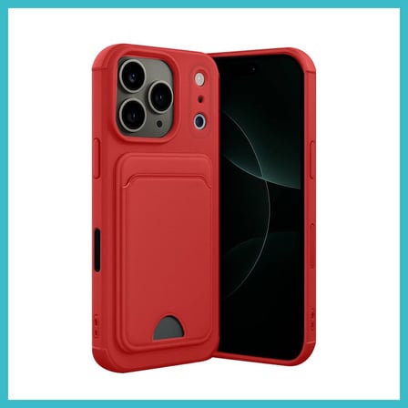 DEFNE STORE iPhone 17 Pro Max Uyumlu Kelvin Kartvizitli Silikon - Kırmızı DFNBEZ