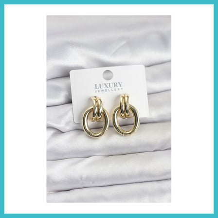 DEFNE STORE Gold Renk Pirinç Vintage Kadın Küpe DFNBEZ