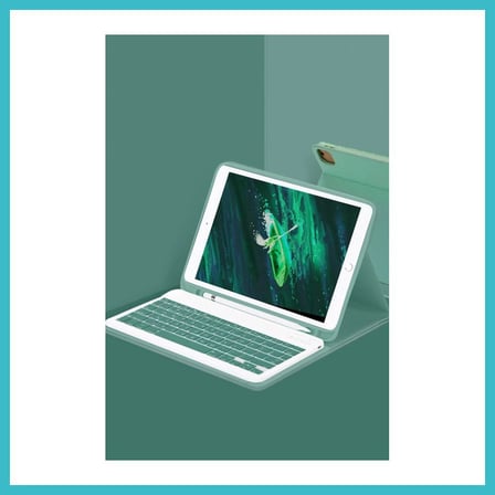 DEFNE STORE iPad Pro 11 (2024) Kılıf KC01 Smart Klavyeli Tablet Kılıfı - Koyu Yeşil DFNBEZ