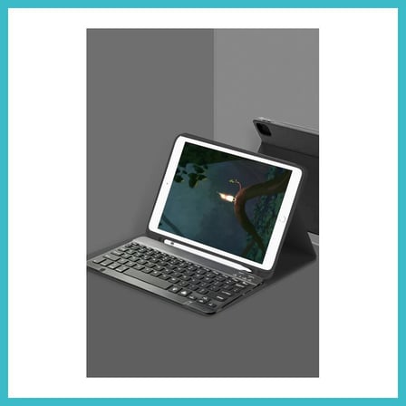 DEFNE STORE iPad 5 Air 9.7 Kılıf KC01 Smart Klavyeli Tablet Kılıfı - Siyah DFNBEZ