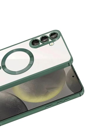 Defne Store Samsung Galaxy A37 5G Uyumlu Kross Magnetice Kapak - Koyu Yeşil Dfnbez