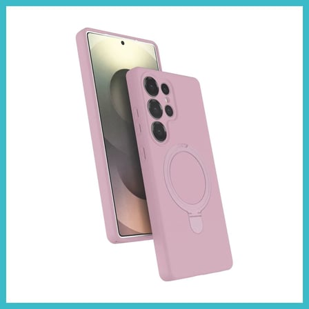 DEFNE STORE Samsung Galaxy S25 Ultra Uyumlu Regal Magsafe Standlı Kapak - Açık Pembe DFNBEZ