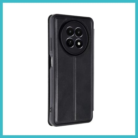 DEFNE STORE Realme 12 5G Uyumlu Kılıf Flip Cover - Siyah DFNBEZ