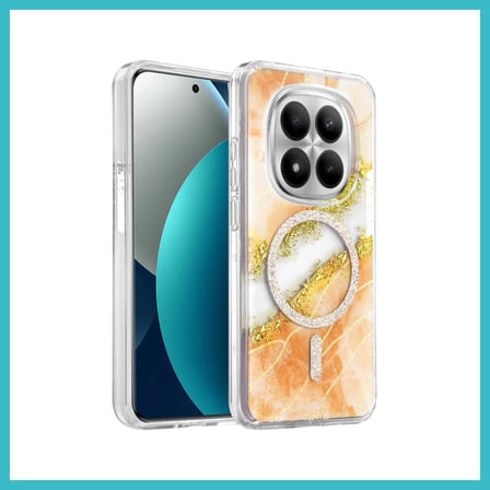 DEFNE STORE Onegif Redmi Note 15 Pro 4G Uyumlu Lotus Simli Magsafe Kapak - Turuncu DFNBEZ