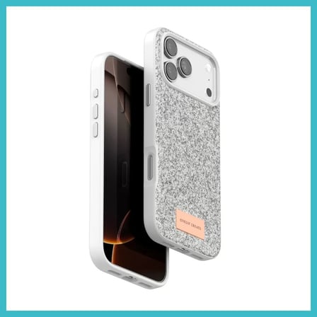 DEFNE STORE Onegif iPhone 17 Pro Uyumlu Bright Simli Kapak - Beyaz DFNBEZ
